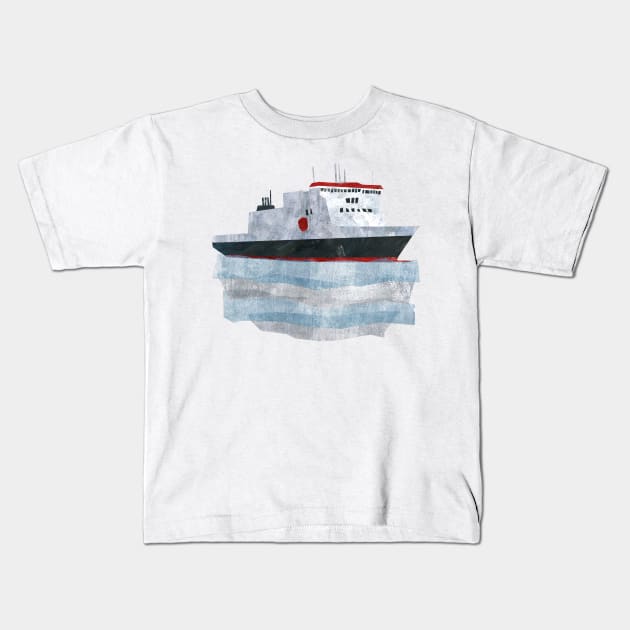 Ferry Boat Kids T-Shirt by Babban Gaelg